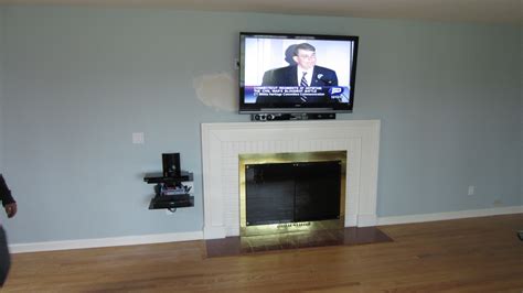 New Fairfield Ct 55″ Tv Mounting Over Fireplace With On Wall Shelf