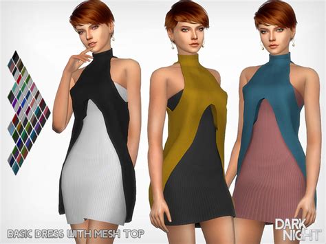 Basic Dress With Mesh Top By Darknightt At Tsr Sims 4 Updates