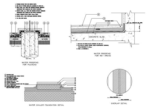 Water Chiller Foundation And Water Proofing Pile Head Structure Details