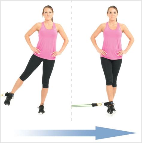 Standing Leg Abduction With Tube Bands Leg Workout With Bands Band