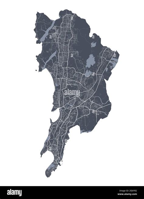 Mappa Di Mumbai Mappa Vettoriale Dettagliata Dellarea Amministrativa
