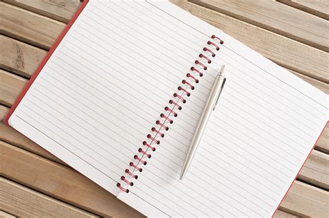 Free Stock Photo 10817 Blank New Page Of A Spiral Notes With Pen