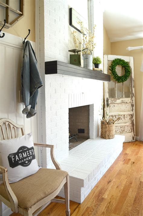 How To Paint A Brick Fireplace Little Vintage Nest