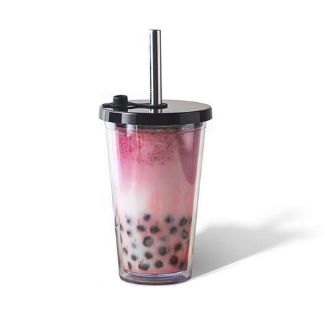 Buy Sefaonur Reusable Boba Cup Smoothie Cup 17 Oz Double Wall