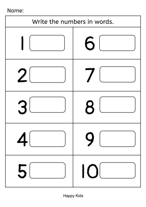 Write The Number Words 1 To 10 Made By Teachers
