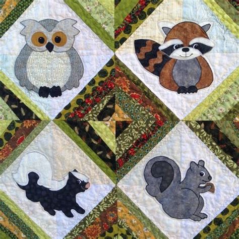 Forest Friends Hide And Seek Applique Quilt Pattern Etsy In 2021