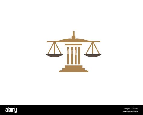 Balance Scales On A Law Building Justice For Logo Design Illustration