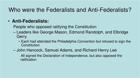 Ppt Anti Federalists Vs Federalists Powerpoint Presentation Free