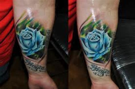 Cure the soul red diamond with dagger tattoo on back. Blue Rose Tattoo Designs and Ideas | TatRing