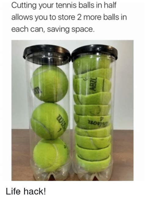 Cutting Your Tennis Balls in Half Allows You to Store 2 ...