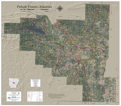 Pulaski County Arkansas 2019 Aerial Wall Map Mapping Solutions