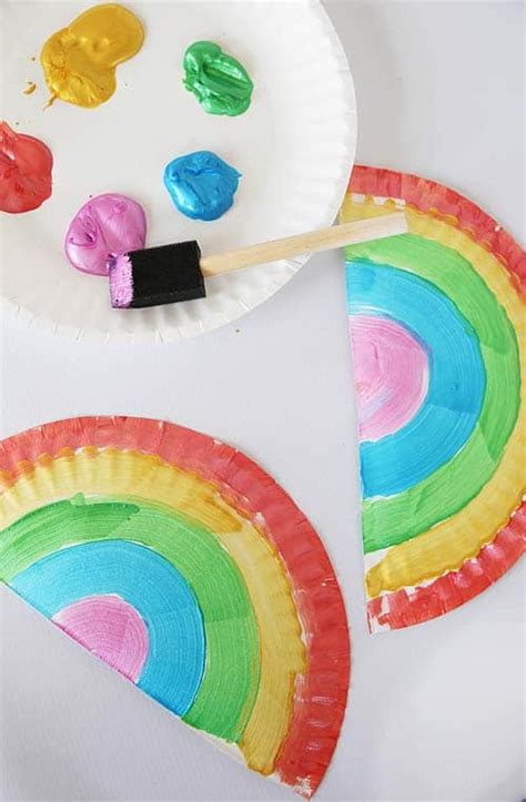 Hanging Rainbow Paper Plate Craft Alpha Mom