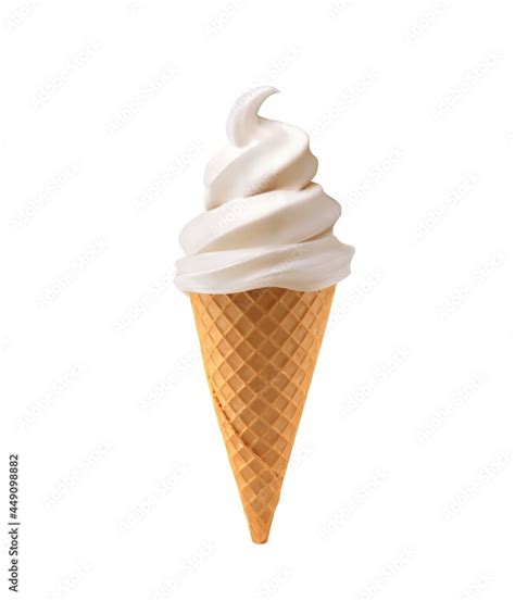 Realistic Soft Ice Cream Waffle Cone Soft Serve Ice Cream 3d Vector