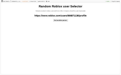 Random Roblox User Selector ― Perchance Generator