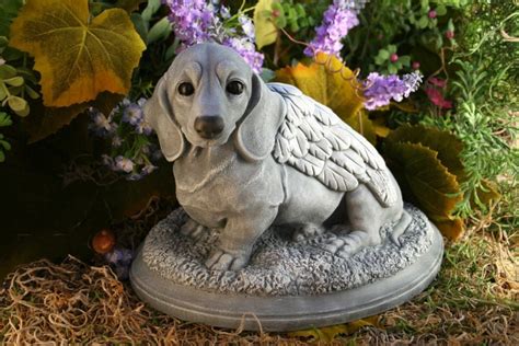 Dog Angel Statue Dachshund Pet Memorial Garden By Phenomegnome