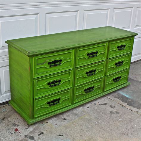 It is a color that works beautifully with the likes of white, gray and even brown. Green Vintage Dresser/ Bright Buffet/ Bedroom Furniture ...