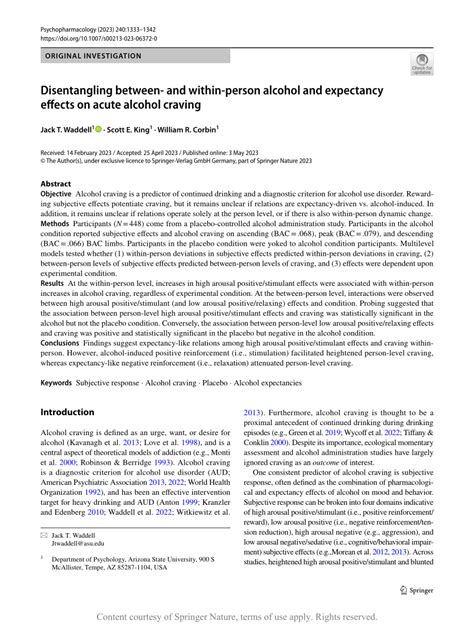 Disentangling Between And Within Person Alcohol And Expectancy Effects
