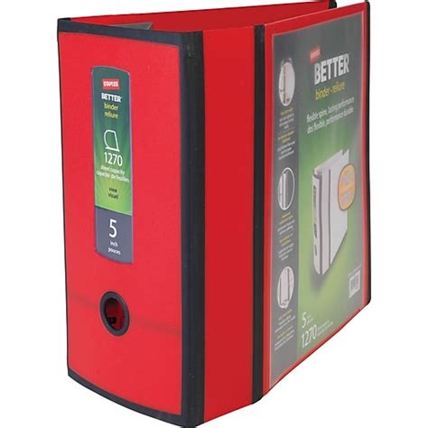 Staples Better 5 Inch 3 Ring View Binder Red Staples