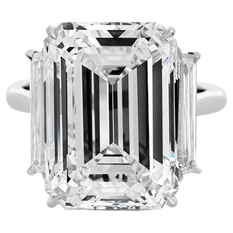 15.30ct Emerald Cut I/IF GIA Three Stone Diamond Engagement Ring in