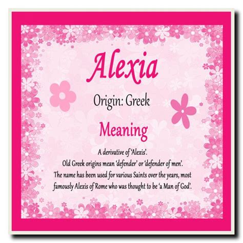 Alexia Personalised Name Meaning Coaster The Card Zoo