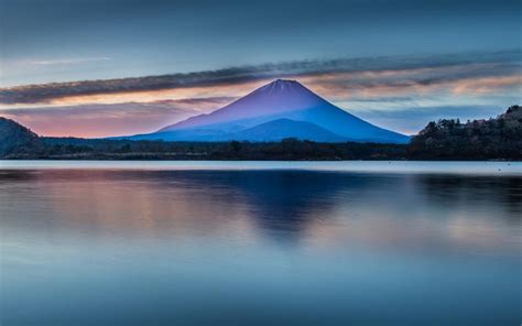 Beautiful Japan Nature Scenery Mount Fuji Lake Clouds