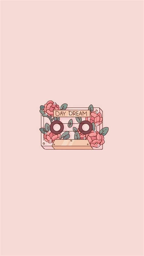 Cute Pink Romantic Day Dream Cassette Phone Wallpaper Doodle Drawing In 2020 Wallpaper Doodle