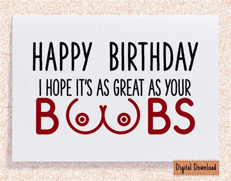 Printable Naughty Card For Her Happy Birthday I Hope Its Etsy