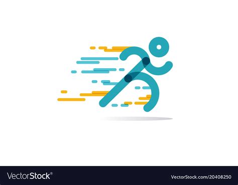 Run Icon Running Man In Motion Symbol Of Vector Image