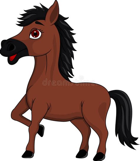 Brown Horse Cartoon Stock Vector Illustration Of Pose 28724573