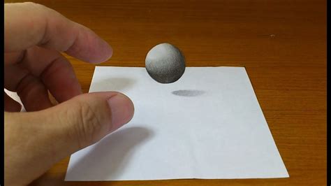 Very Easy How To Drawing 3d Floating Metal Ball Anamorphic Illusion