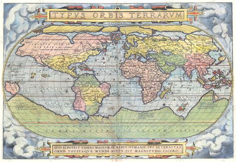 Digital World Map Year 1570 Abraham Ortelius 789 The World Of