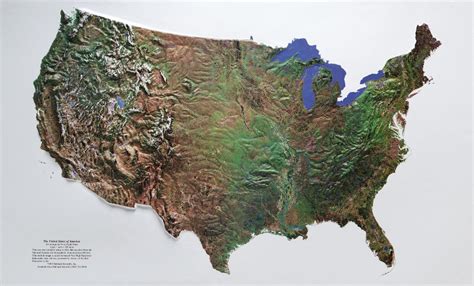 Raised Relief Map Of The United States Map Of The United States