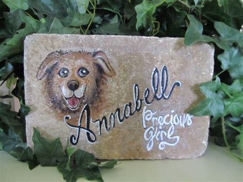 Hand Painted Pet Portrait Memorial Stepping Stone Personalized Etsy