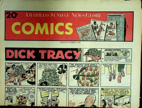 Amarillo Sunday News Globe Comics October 5 1969 Peanuts Dick Tracy