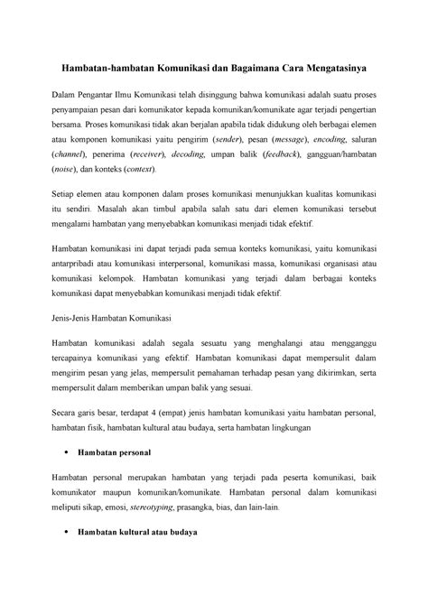 Hambatan Komunikasi - Hambatan-hambatan Komunikasi dan Bagaimana Cara