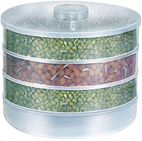 Indiabigshop Plastic Hygienic Sprout Maker Box With 4 Container Organic