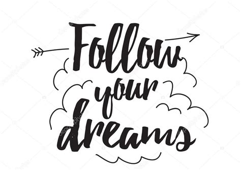 Follow Your Dreams Greeting Card With Calligraphy Hand