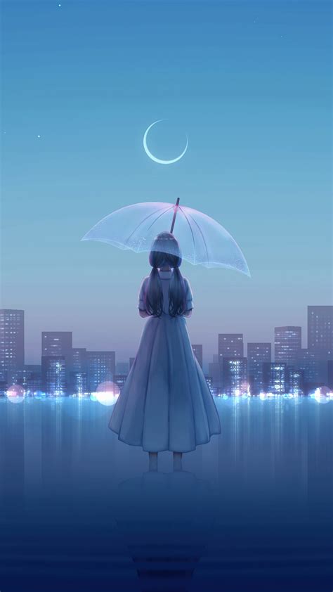 2160x3840 Anime Girl Umbrella City 8k Sony Xperia Xxzz5 Premium Hd