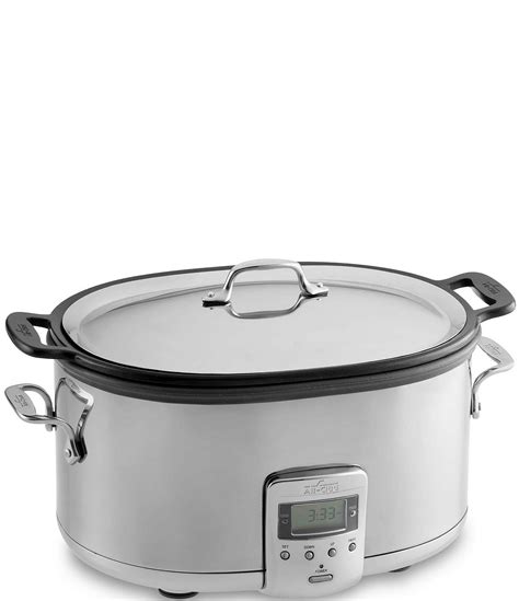 All Clad Stainless Steel 7 Quart Deluxe Slow Cooker With Aluminum Insert Dillards