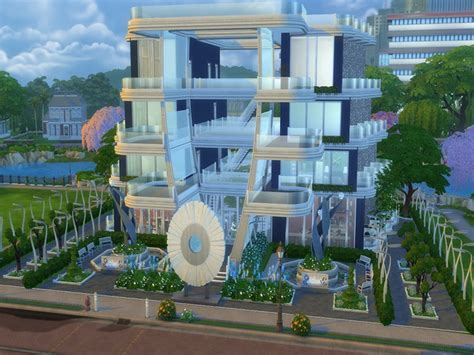 Sky View Modern Apartment Building The Sims 4 Catalog