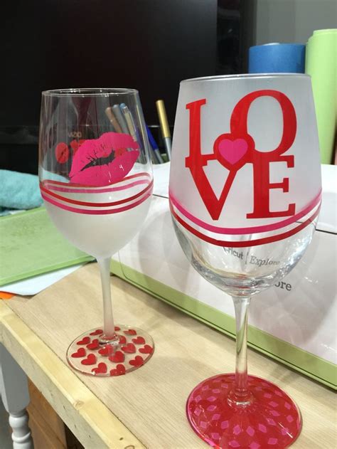 Diy Valentine S Day Wine Glasses Wine Glass Sayings Wine Glass Crafts Bottle Crafts
