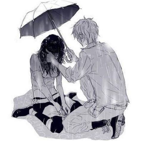 Anime Boy And Girl Hugging And Crying