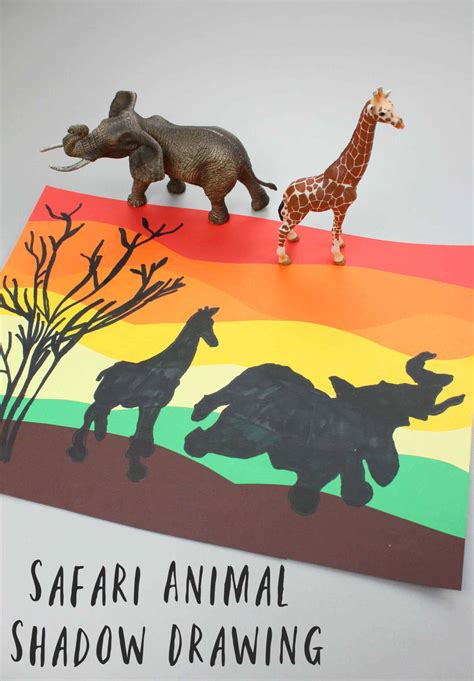 Beautiful African Safari Shadow Drawing A Wonderful Art Activity For