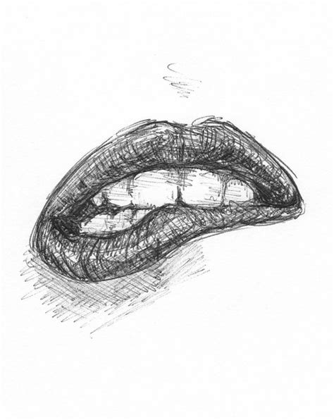 How to draw anime lips tutorial animeoutline partway down draw a curve similar to a u shape. Cool Pics To Draw | Biting Lip Drawing | Drawing/Painting | Pinterest | Lipsticks, To draw and ...