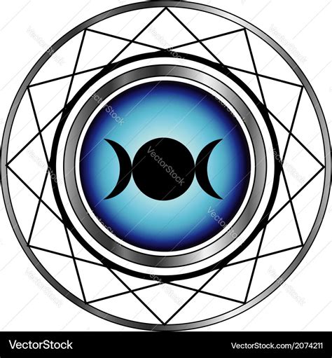 Triple Goddess Moon Symbol Wiccan Symbol Vector Image