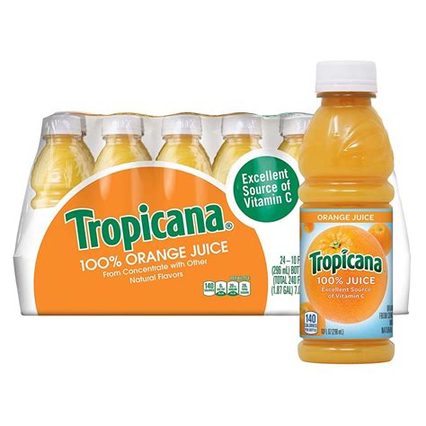 Tropicana 100 Orange Juice 10oz Ea 24ct Btls Garden Grocer