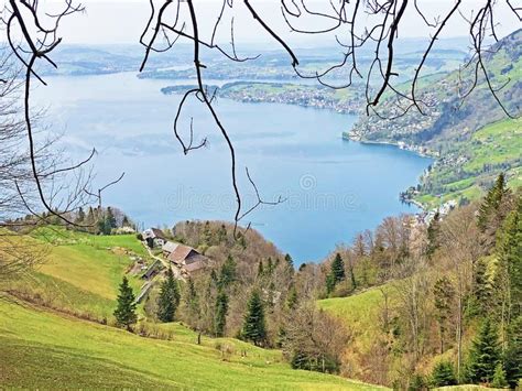 View Of Lake Lucerne Or Vierwaldstaetersee And Swiss Alps In The