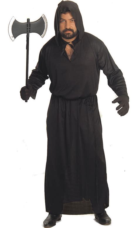 black executioner long hooded horror cape robe cloak adult halloween costume ebay