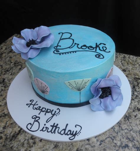 Sweet Ts Cake Design Brookes Anemone Pastel Flower 15th Birthday Cake