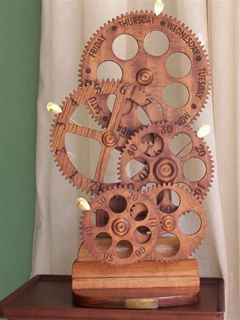 Arts And Crafts Style Shelves Wooden Gear Clock Woodworking Plans